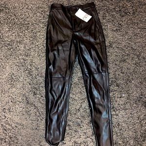 Zara high waisted leather leggings